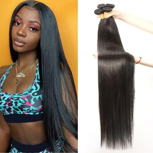 Miss Black Peruvian Natural Black Straight Bundles 1/3/4 Bundle Deals 100% Human Hair Extension Remy Double Weave For Black Wom