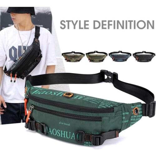 Fashion Letter Waist Packs Men Chest Pack Travel Waist Belt Bag Tactical Nylon Shoulder Bags Fanny Pack Mens Anti-theft Pocket