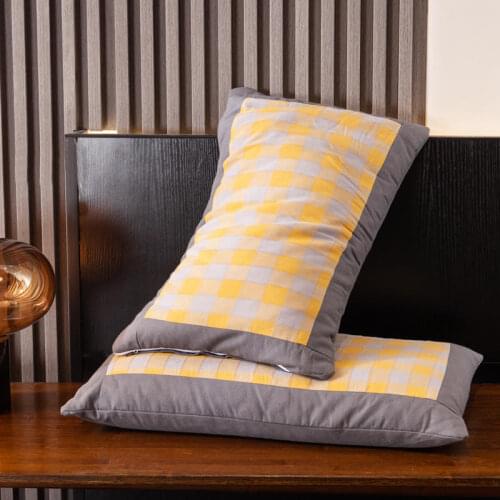 Soft Fabric Jacquard Removable and Washable Bread Plaid Sleeping Pillow for Family Sleep at Home and Hotel