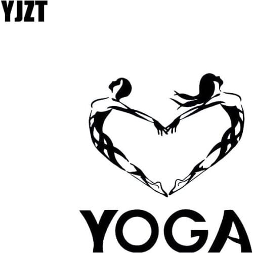 YJZT 11.7*12.1CM People Loving Yoga Sexy Girl Most Fashion Style Car Sticker Vinyl Decal Black/Silver Cartoon Design C20-0762