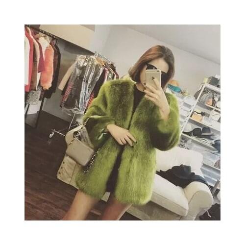 New Style High-end Fashion Women Faux Fur Coat 17S3