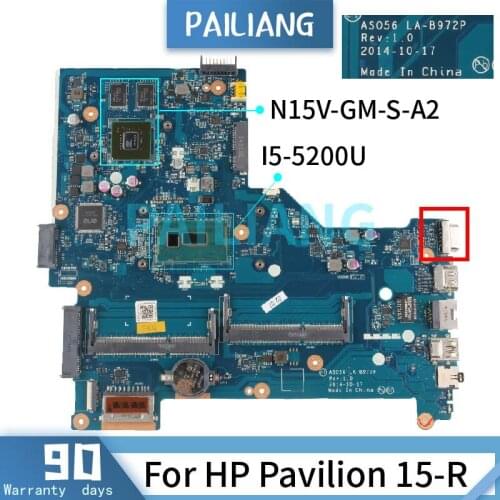 PAILIANG Laptop motherboard For HP Pavilion 15-R I5-5200U 820M Mainboard LA-B972P 797850-001 N15V-GM-S-A2 DDR3 tesed