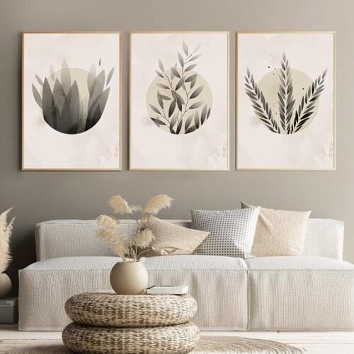 Black Plant Poster Minimalist Aesthetic Floral Wall Art Canvas Painting Modern Print Picture Interior Living Room Decoretion