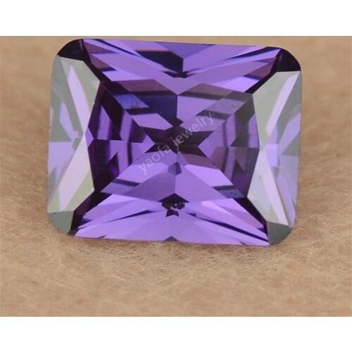 Sale 3X5mm~13X18mm Dark Purple Red Color Synthetic Gems Rectangle Octangle Shape Cut Cubic Zirconia Loose CZ Stone For Jewelry