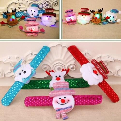 Christmas Patting Circle Bracelet Watch Xmas Children Gift Santa Claus Snowman Deer New Year Party Toy Wrist Decoration Christm