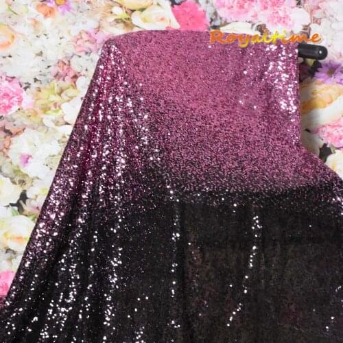 Royaltime Gradient Pink Gold-Black Sequin Fabric Stretch Spandex Embroidered Mesh African Lace Fabric for Dress DIY