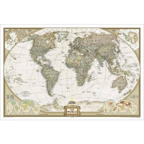MAP OF THE WORLD Art Silk Poster Home Wall Decor