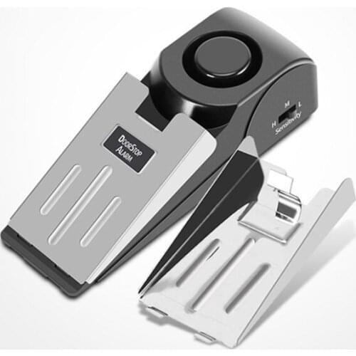 Door Stop Alarm Home Travel Wireless Security System Burglar Alarm Alert Newest Wireless Vibration Home Wedge Shaped Stopper