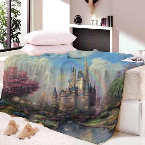 Custom Rainbow castle Super Soft Nap blanket Velvet Plush Beach Towel For Baby Blanket Throws Summer bedsheet Travel Dropship