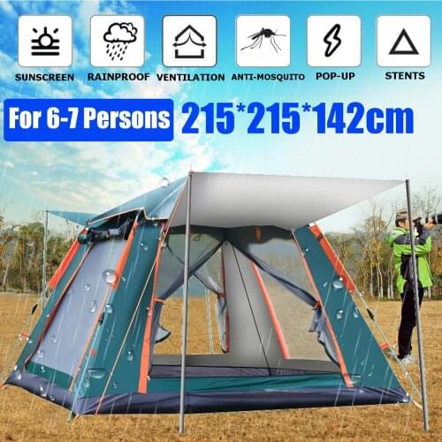 3-6 Person Automatic Camping Tent Outdoor Ultralarge Large Family Tourist Tents Double Layer Waterproof Easy Setup Hiking Tent