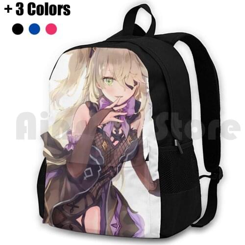 Fischl-Genshin Impact Outdoor Hiking Backpack Waterproof Camping Travel Genshin Impact Genshin Anime Game Movies Meme Genshin