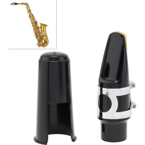 Universal Silver Alto Sax Saxophone Mouthpiece Musical Instruments Accessories with Ligature Cap