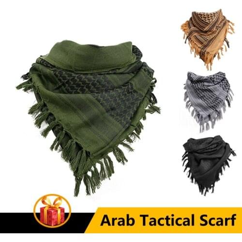 Thicken Army Military Tactical Arab Shemag Cotton Scarves Hunting Paintball Head Scarf Face Mesh Desert Bandanas Scarf Unisex