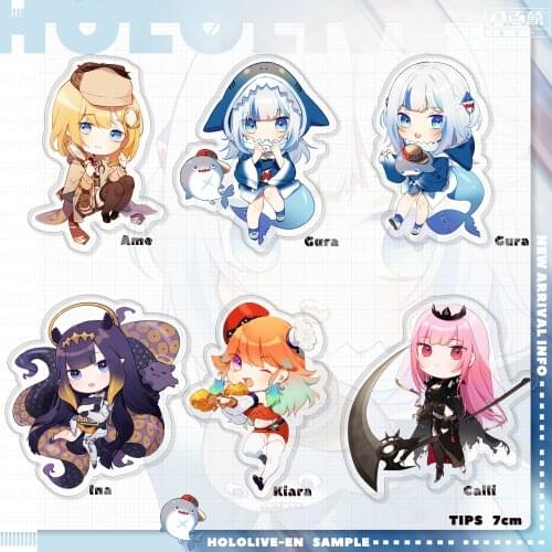 Vtuber Youtuber Hololive EN Cute Gawr Gura Takanashi Kiara Ninomae Ina Animation Acrylic Figure Keychain Bags Pendant Anime Gift