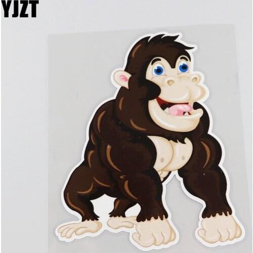 YJZT 12.2CM*14.4CM Cartoon Fitness Gorilla Car Sticker Decal PVC 12A-0035