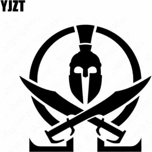 YJZT 15.2CM*14.7CM MOLON LABE SPARTAN Car Sticker Vinyl Decal Black/Silver C10-01072