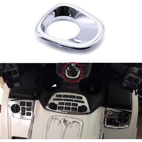 Motorcycle Parts Ignition Key Accent Cap Lock Cover Chrome Switch Trim Grommet Compatible for Honda Goldwing GL1800 2006-2011