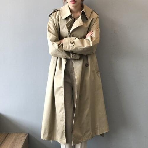 2019 Autumn Women Trench Coat With Belt Drouble Breated Cool Women Clothes Long Coat Casaco Feminino Abrigo Mujer Trench Femme