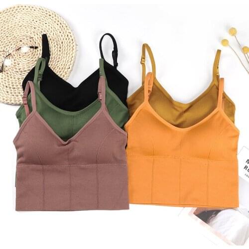 Women Sports Bra Tops Solid Padded Fitness Yoga Running Cropped Top Women SportsWear Gym Solid Tank Tops Athletic Push Up Bras