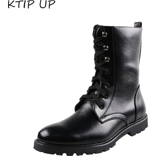 Winter Shoes Men Boots Black Fashion Plus Velvet Warm Men Snow Boots Handmade Waterproof Motorcycle Boots High Top Men Shoes