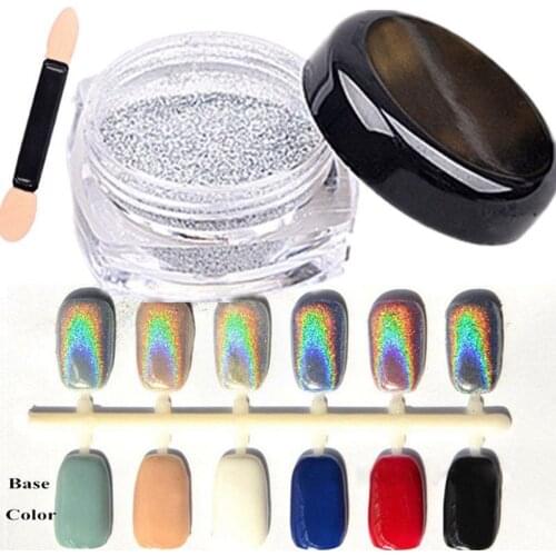 2g Holographic Shiny Nail Art Glitter Powder Dust Decor Sequins Chrome Pigment DIY Decor