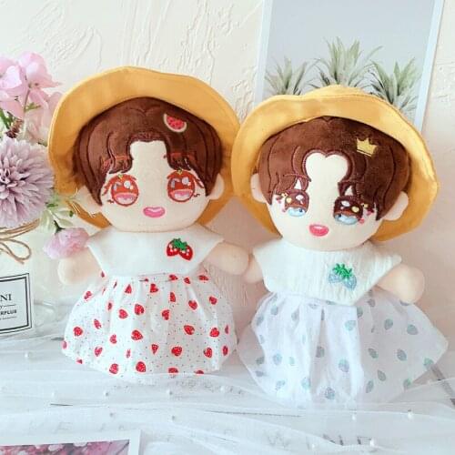 20cm DIY Doll Baby Dress Clothes Cute Plush Hat Doll Body-Shape Childrens Gifts Birthday Present Plush Toy Accessories