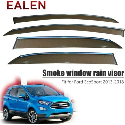 EALEN For Ford EcoSport 2013 2014 2015 2016 2017 2018 Vent Sun Deflectors Guard Accessories 4Pcs/1Set Smoke Window Rain Visor