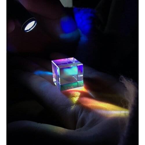 4PCS /Set Color Prism K9 Glass Optical Cube Six-Sided Splitter For Photography Rainbow Physics Experimental Teaching Tools Gift