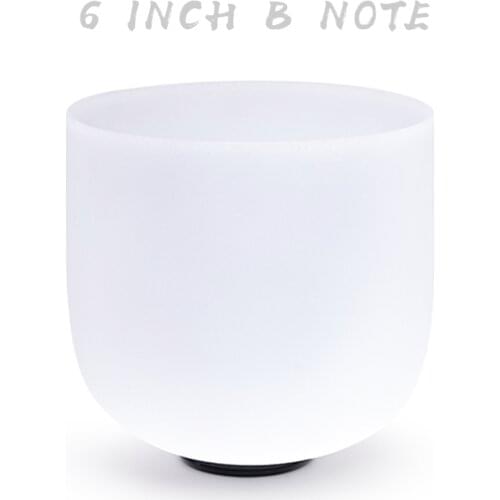6 Inch Note B Crown Chakra Frosted Quartz Crystal Singing Bowl For Meditation Yoga Healing