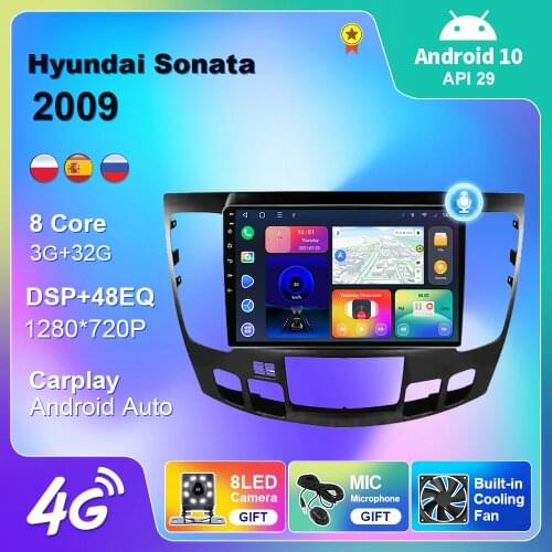 Android 10 For Hyundai Sonata 2009+ Car 4G WIFI Radio Multimedia Video Navigation Car Android Auto Carplay 2 din No DVD Player