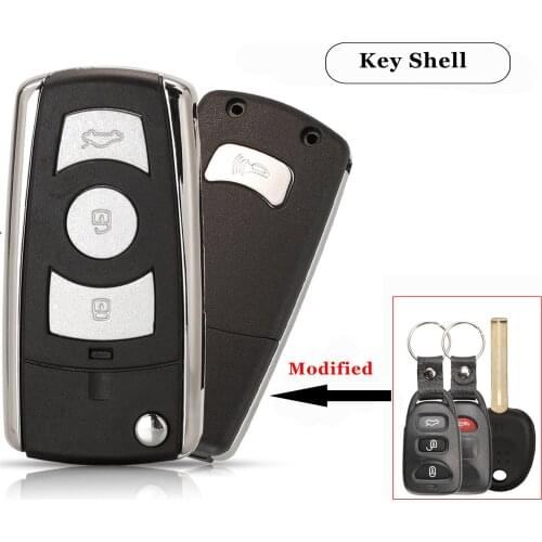 Jingyuqin 4 Buttons Modified Fliping Remote Car Key Shell Case For Kia For Hyundai Sonata Limited