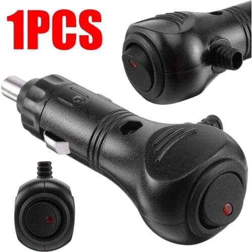 DC 12V Male Car Cigarette Lighter Socket Plug Connector LED On Off Switch Car Electronic Accessories