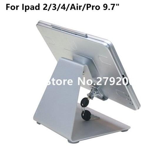 For ipad 2/3/4/air desktop kiosk/ security display at hotel or bank / lock metal frame stand on table screw on countertop