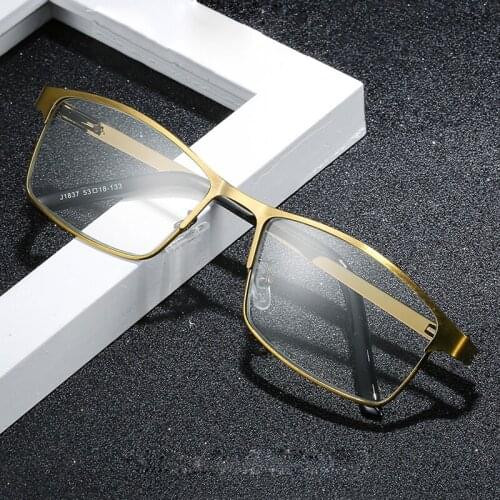 Elbru Retro Metal Frame Anti-blue Light Reading Glasses High Definition Men and Women Business Presbyopic Glasses +1.0 to +4.0