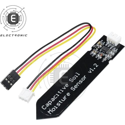 Capacitive Soil Moisture Sensor Module Wide Voltage Wire 3.3 ~ 5.5 VDC Not Easy to Corrode V1.2