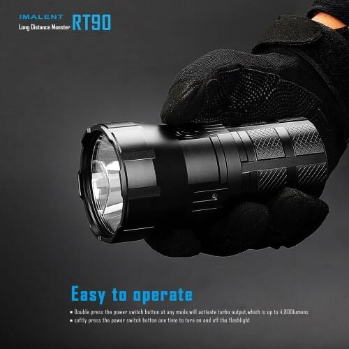 IMALENT RT90 Flashlight 4800Lumen Powerful Bright Torch Camping Light Waterproof IPX-8 1308m Rechargeable 18500 Battery 5 Level