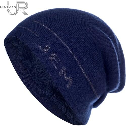 New Unisex Hat JEM Letter Stylish Winter Hats For Men & Women Add Fur Lined Warm Thick Beanie Cap Outdoor Ski Sports Knitted Hat