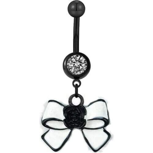 20pcs/lot Trendy White Bowknot Navel Belly Ring for Woman Gift Piercing Ombligo Body Jewelry