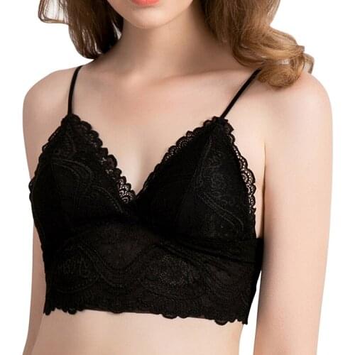 Lace Bralette Top Women Seamless Wire Free Bra Plus Size Padded Brassiere Push Up Sexy Lingerie Brassiere Intimates Underwear BH