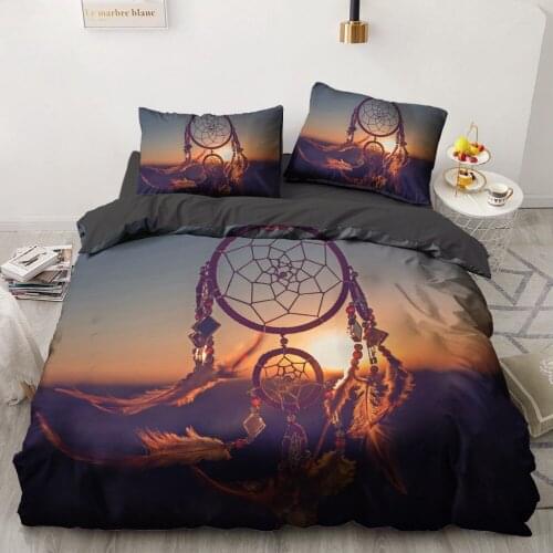 Dreamcatcher Mandala Feather 3D Custom Bed Linen Luxury Comforter Quilt Cover Bedding Set King Queen Double Size Home Textiles