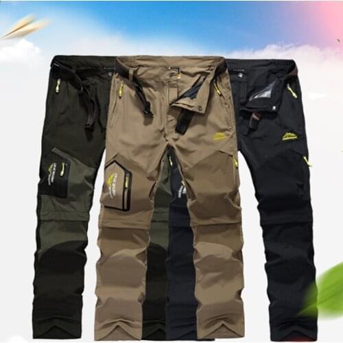 Mens Quick Dry Detachable Hiking Pants Camping Trekking Fishing Shorts Breathable Outdoor Trekking Trousers Plus Size Dropshipp