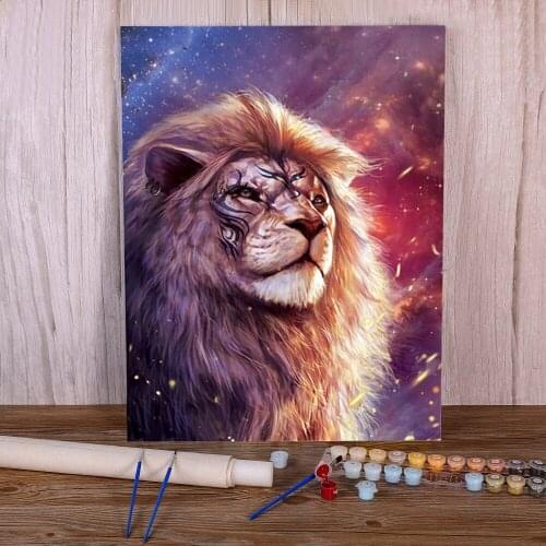 Wolf Tiger Owl Lion Deer DIY Paint By Numbers Complete Kit Oil Paints 50*70 Picture By Numbers Photo Wall Drawing
