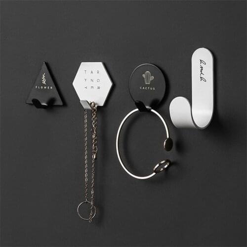 Wall Hooks 4pcs/lot Home Decoration Accessories Hangers Hook Heavy Duty Stick Bathroom Kitchen Tools Hanging Key Towel Organizer