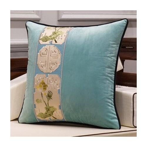 New Chinese Style Sfa Pillow Cushion Suede Core 1138 Modern Minimalist Living Room Home Large Pillowcase Lumbar Pillow