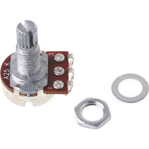 New A25K Electric Bass Guitar Potentiometer Pot Effect Pedal 18mm Shaft Parts Guitar Accessories