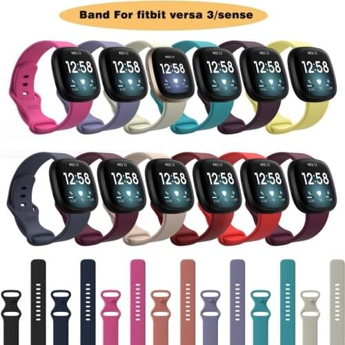 Original Bands For Fitbit Versa 3 & Sense Silicone Smart Watchband Soft Adjustable Breathable Bracelet Sport Waterproof Strap