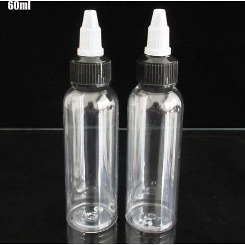10pcs 2OZ 60ML Smoking Oil Plastic Package ,oil pigment Ink Empty Dropper Bottle With 20mm twist plastic Cap,PET material Bottle