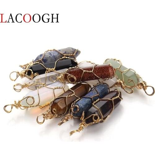 New Fashion Mix Color 5pcs/lot Crystal Pendulum Healing Dowsing Reiki Chakra Natural Stone Pendants Charms For Chain Necklaces