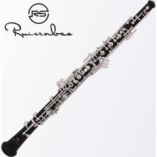 Professional Composite Ebony Wooden Oboe C Key Silver Plated With Case