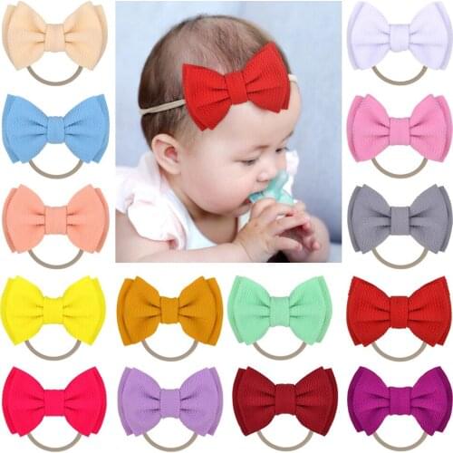 Simple Double Elastic Band for Hair for Kids Hair Bands Springs Headband Bowknot Hairband Hair Accessories Cute Baby Nylon Ring